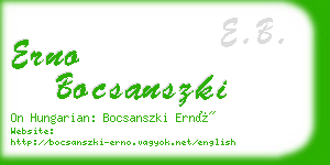 erno bocsanszki business card